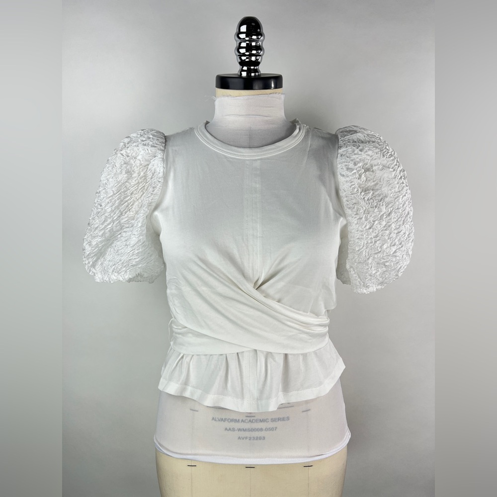 💚 2994. Tie Back Puff Sleeve Blouse